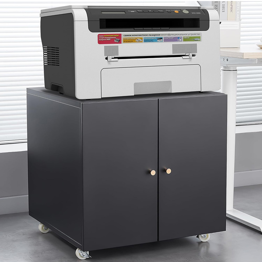 Commercial Printing Press - Metal Printer Stand with File Storage,