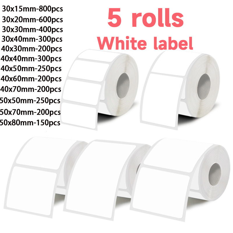 5 Rolls of White Label Sticker - Commercial Printing Machine review and price