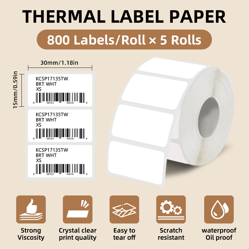 5 Rolls of White Label Sticker - Commercial Printing Machine review and price