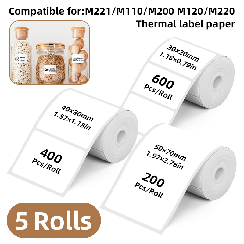 5 Rolls of White Label Sticker - Commercial Printing Machine review and price